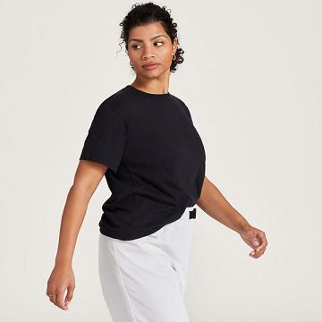 Allbirds Allgood Katoenen T-shirts Dames Zwart | BE1134IL