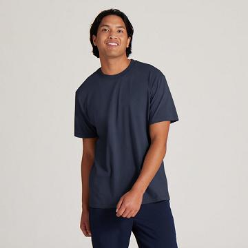 Allbirds Allgood Katoenen T-shirts Heren Donkerblauw | BE1581EB