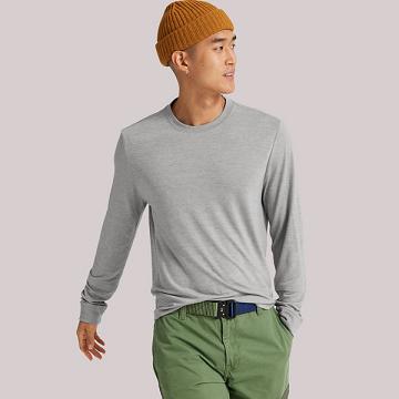 Allbirds Long Sleeve Sea T-shirts Heren Grijs | BE1595GS